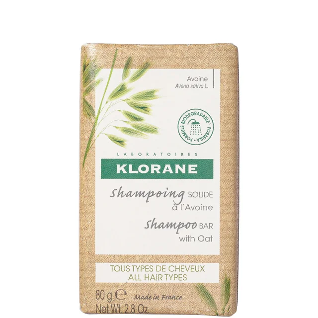 KLORANE Softening Solid Shampoo Bar with Oat Milk for All Hair Types 80g