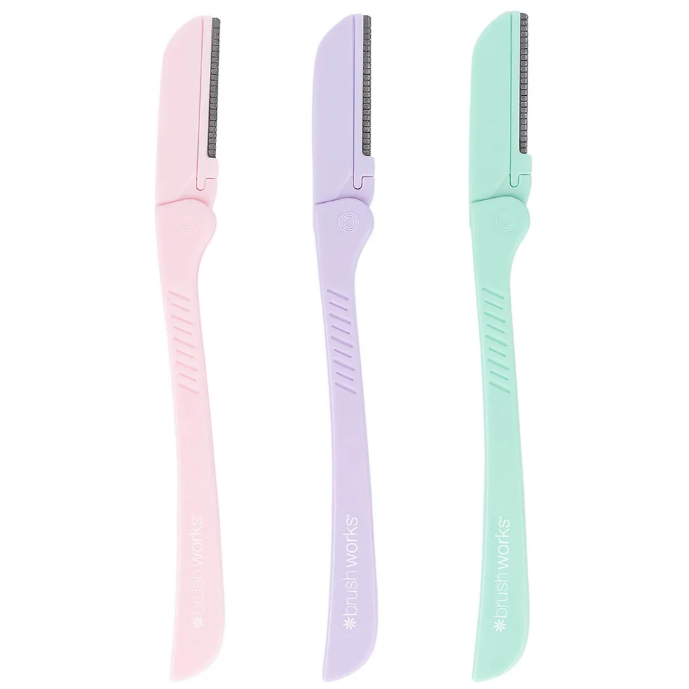 brushworks Precision Eyebrow Razor - Pastel (Pack of 3) Image 1