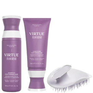 VIRTUE Flourish Shampoo and Conditioner with Manta Brush Bundle - undefined undefined