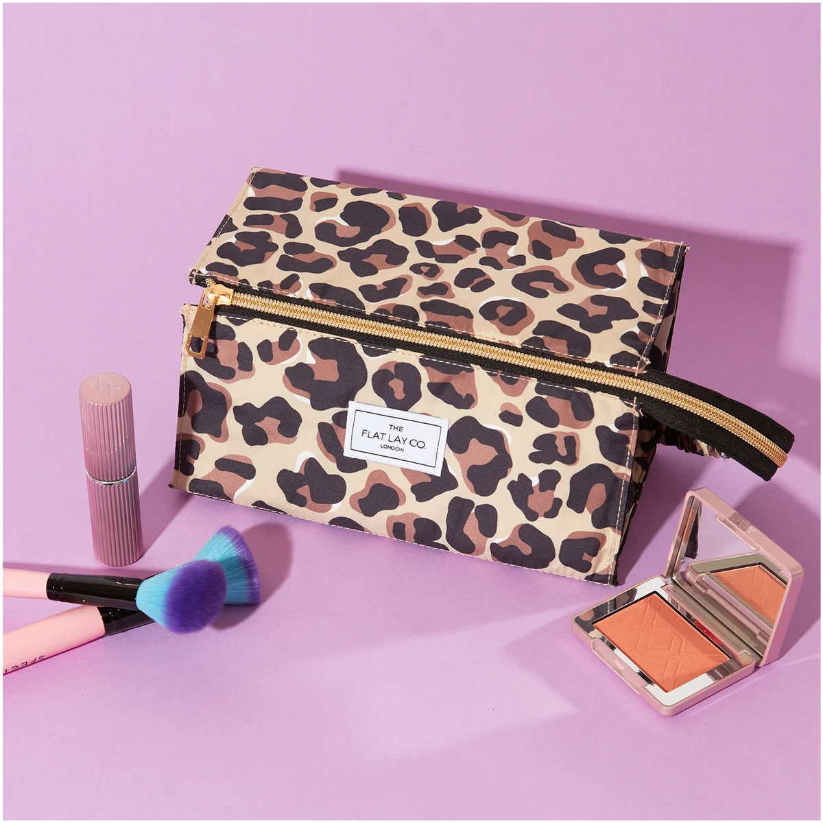 The Flat Lay Open Flat Box Bag Leopard Print LOOKFANTASTIC