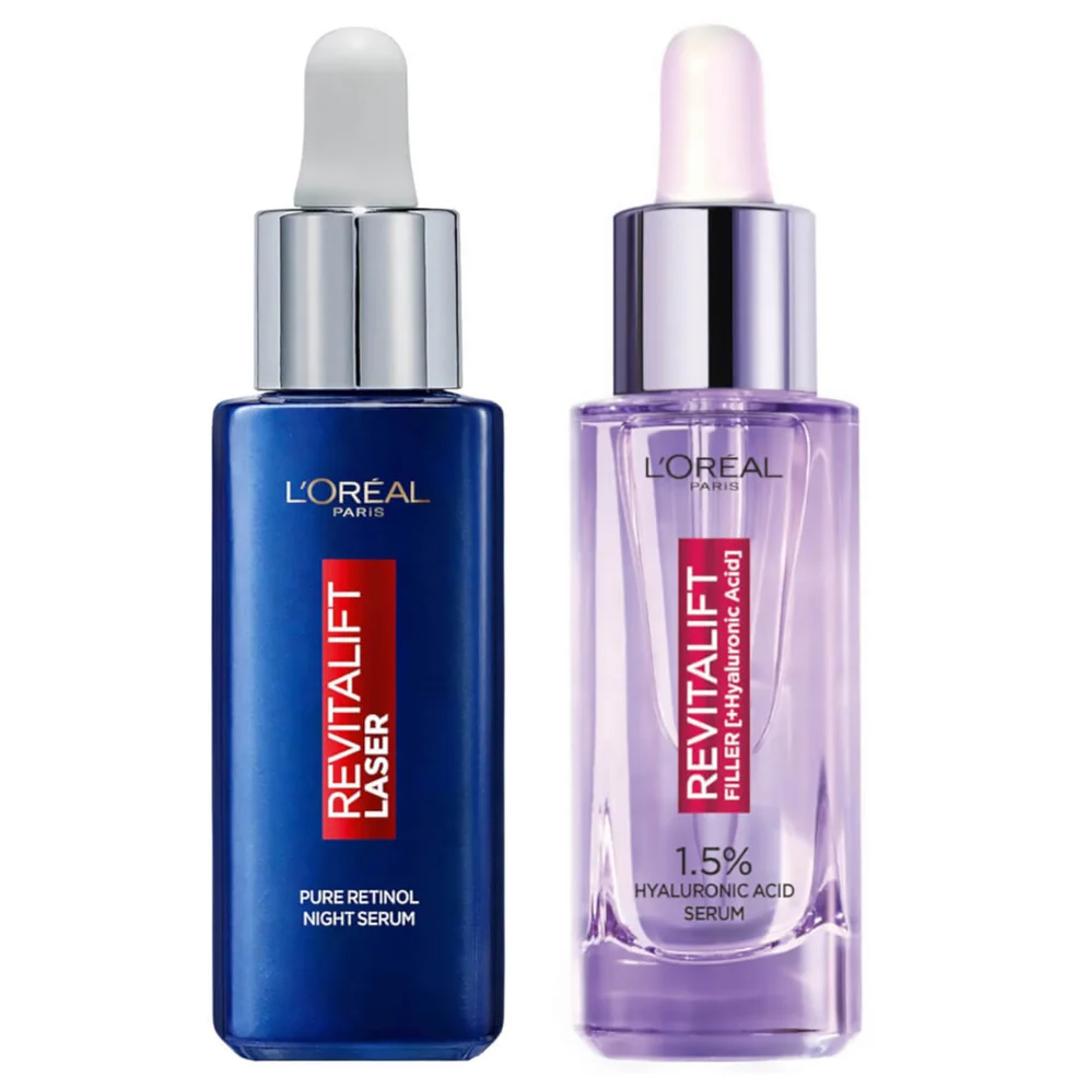 L'Oréal Paris Hyaluronic Acid Serum and Revitalift Laser Retinol Serum Bundle Image 1