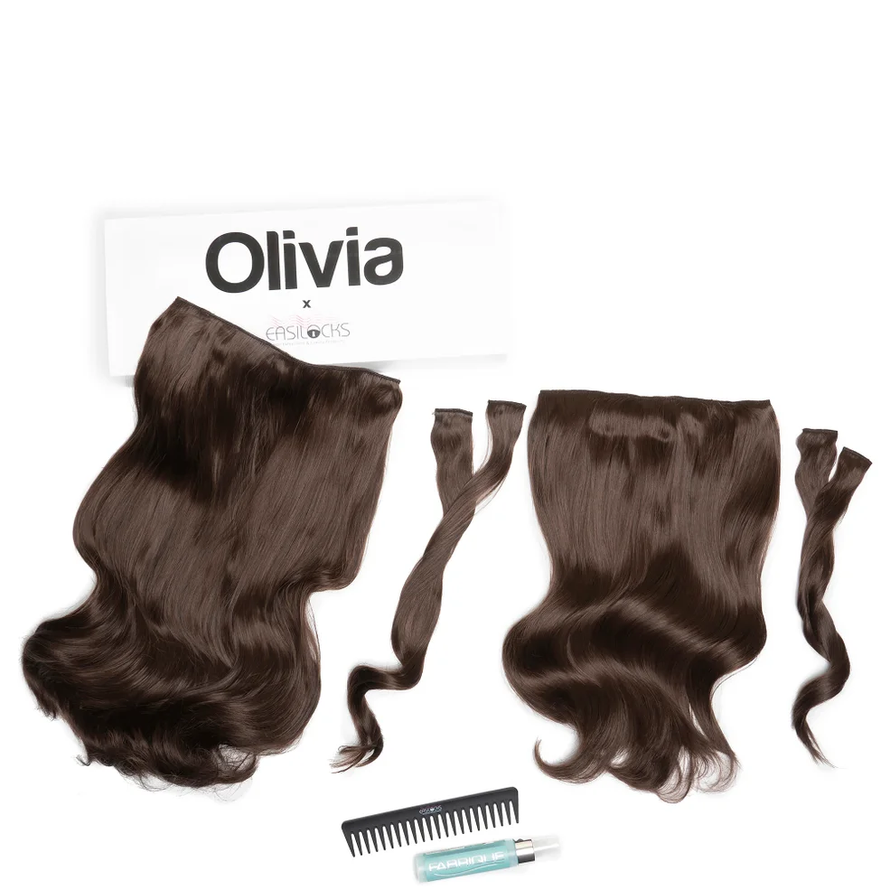 Olivia X Easilocks Wavy Collection - Mocha Brown Image 1