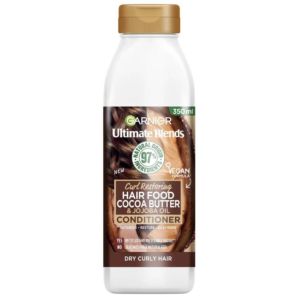 Garnier Ultimate Blends Cocoa Butter Conditioner for Dry, Curly Hair 350ml Image 1