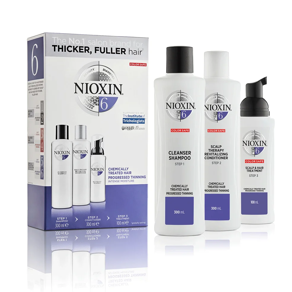 Nioxin Kit System 6 for Bleached / Chemically Treated Hair with Progressed Thinning, Full Size Image 1