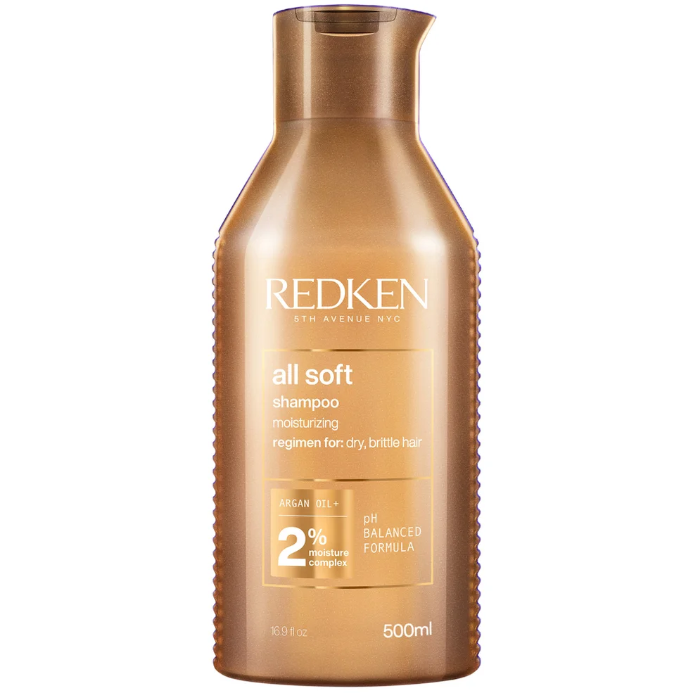 Redken All Soft Shampoo For Dry, Brittle Hair with Argan Oil, Supersize 500ml Image 1