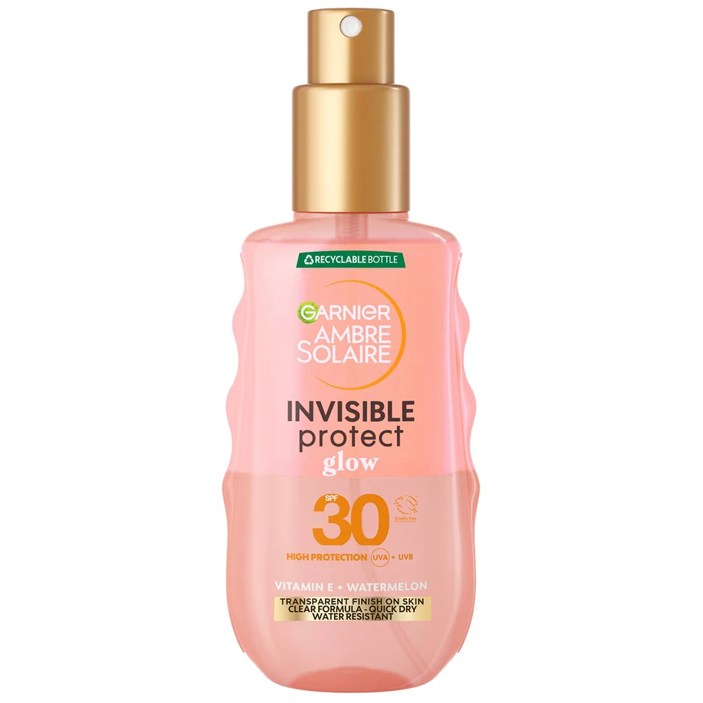 Garnier Ambre Solaire Invisible Protect Glow Transparent SPF30 Sun Cream Spray - Watermelon 150ml Image 1