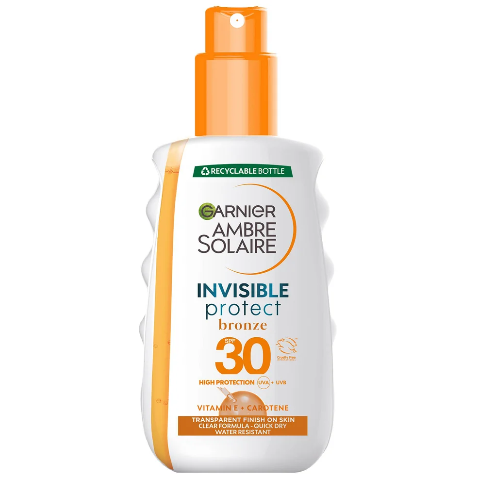 Garnier Ambre Solaire Invisible Protect Bronze Transparent SPF30  Sun Cream Spray 200ml Image 1