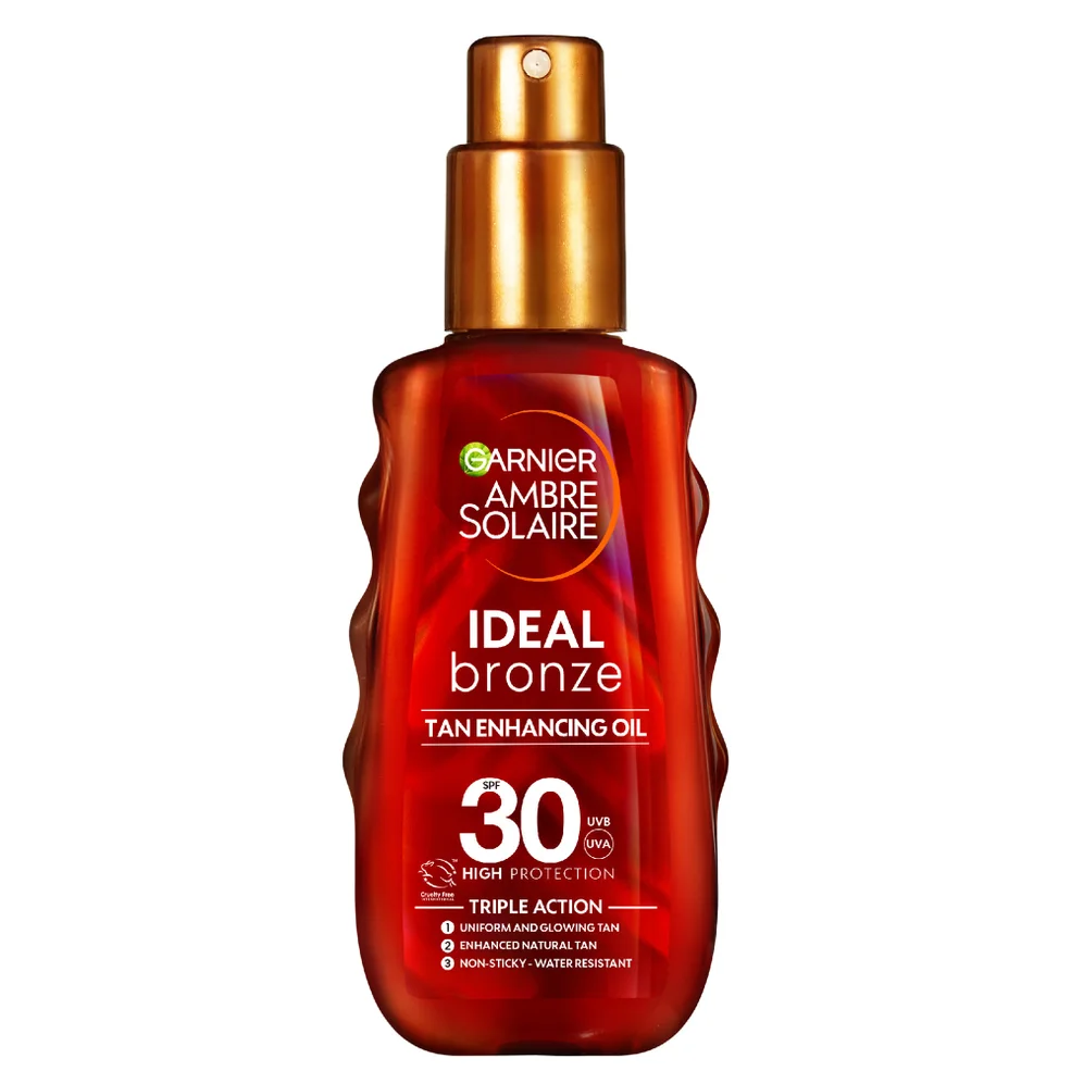 Garnier Ambre Solaire Ideal Bronze Protective Oil SPF30 Sun Cream Spray 150ml Image 1