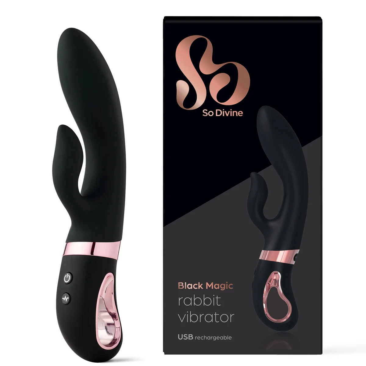 Rabbit Essentials Double Penetration Rabbit Vibrator With Rotating