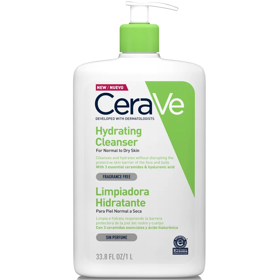 CeraVe Hydrating Cleanser with Hyaluronic Acid for Normal to Dry Skin 1000ml Image 1