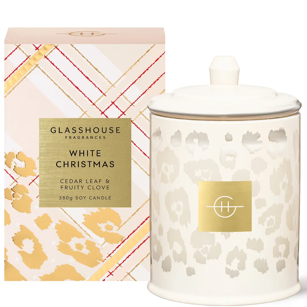 Glasshouse Fragrances Christmas - White Christmas Candle 380g Image 1