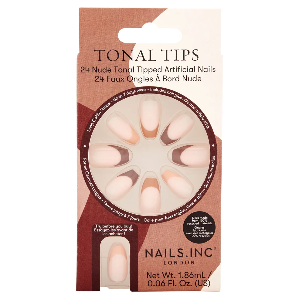 nails inc. Tonal Tips Artificial Nails (Pack of 24) Image 1