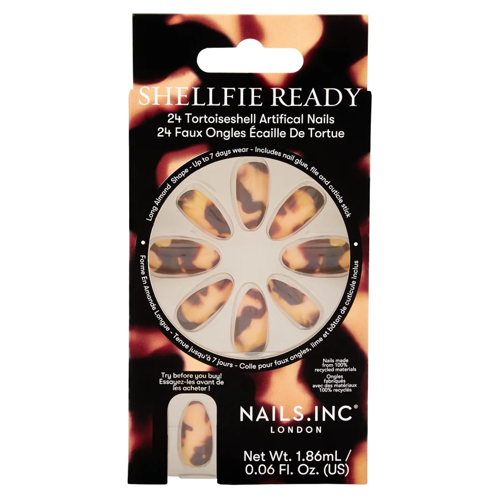 nails inc. Shellfie Ready Tortoiseshell Artificial Nails (Pack of 24) Image 1