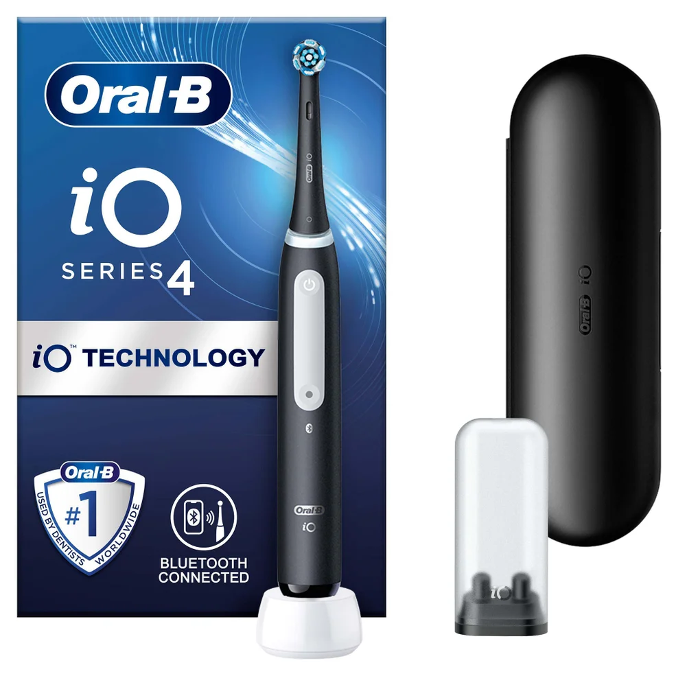Oral-B iO4 White Electric Toothbrush with Travel Case Image 1
