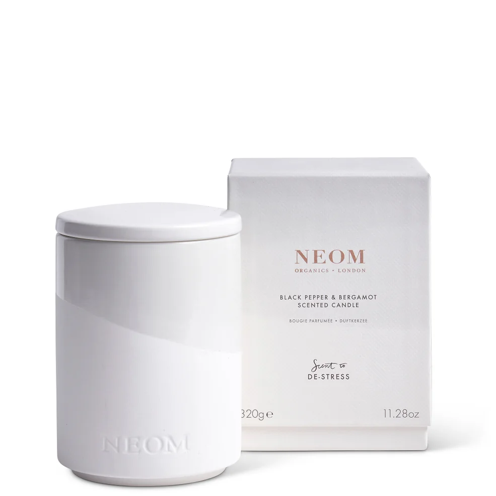 NEOM Wellbeing Black Pepper and Bergamot Scented Candle 320g Image 1