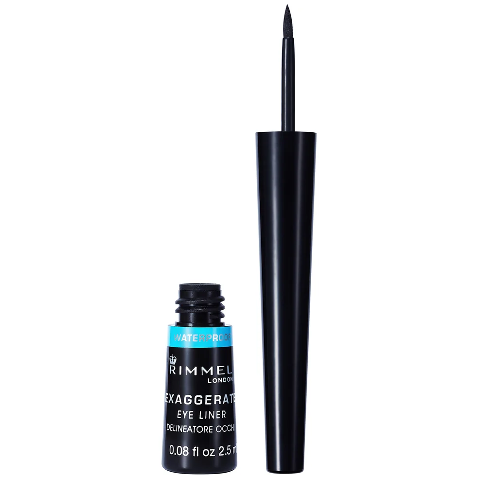 Rimmel London Exaggerate Waterproof Liquid Eyeliner – 01 – Black, 2.5ml Image 1