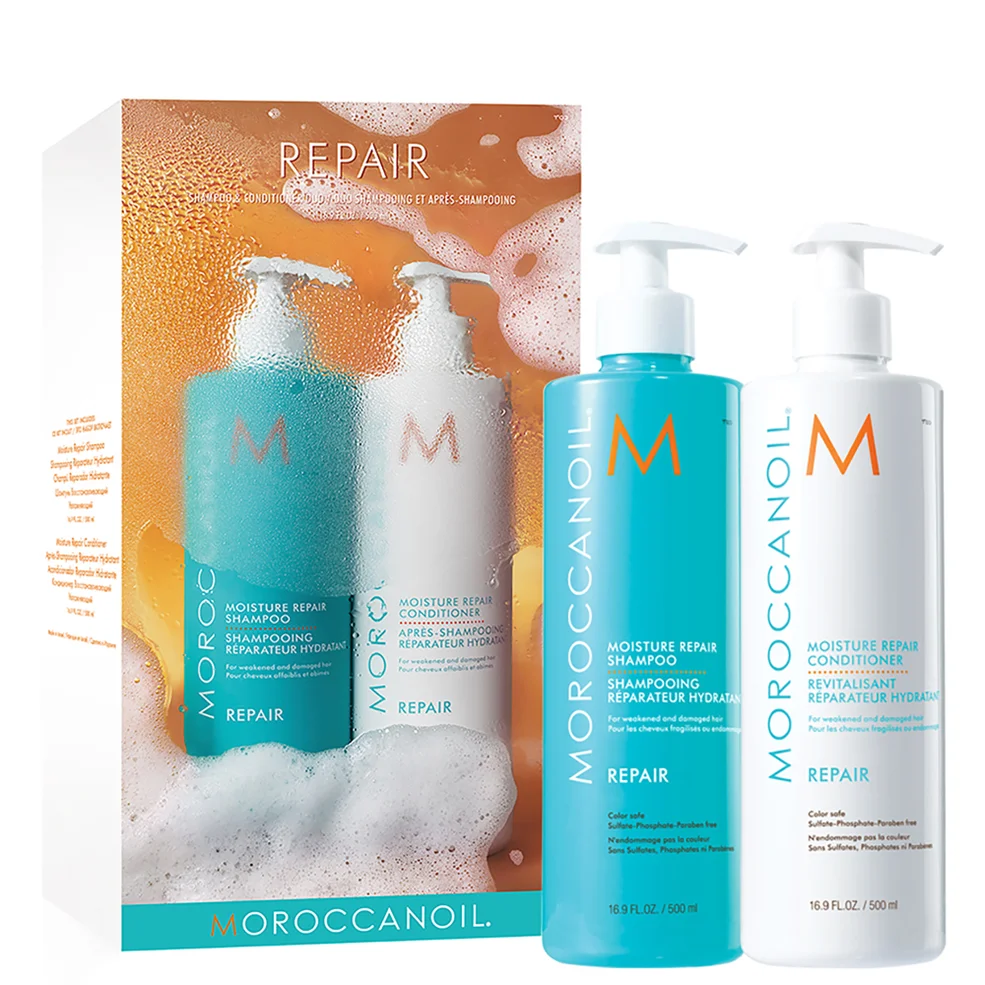 Moroccanoil Moisture Repair Shampoo and Conditioner 500ml Duo (Worth £71.40) Image 1