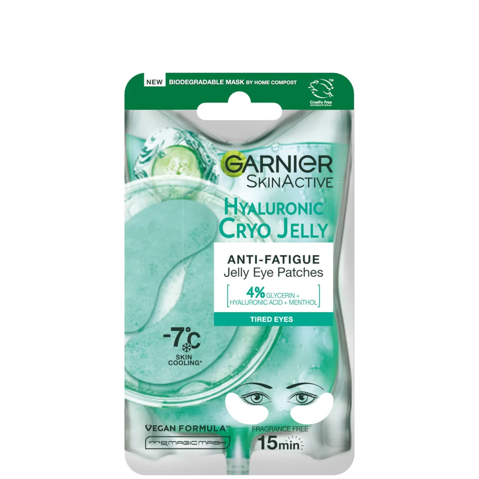 Garnier Anti-Fatigue Hyaluronic Acid and Icy Cucumber Cryo Jelly Eye Patches Image 1