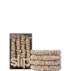 Slip Pure Silk Skinny Scrunchies - Blonde - Colour Blonde
