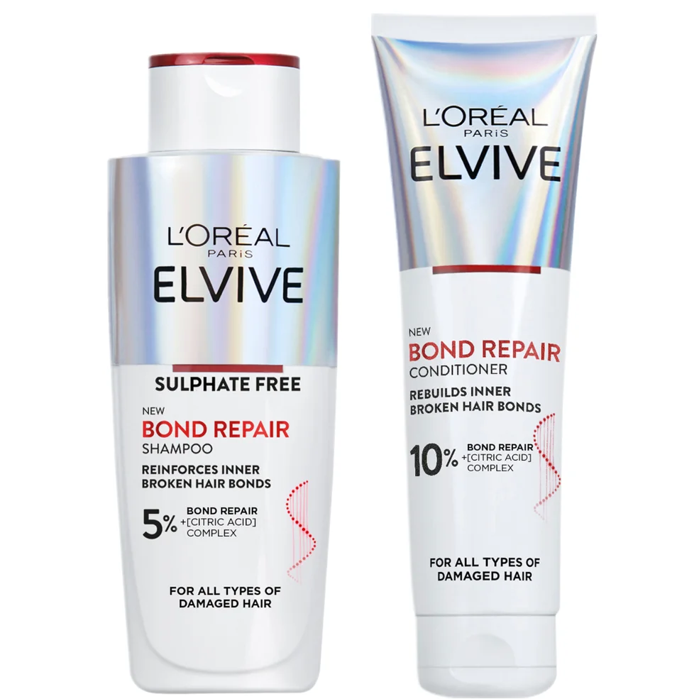 L’Oréal Paris Elvive Bond Repair Shampoo and Conditioner Bundle For Damaged Hair Image 1
