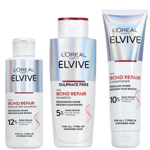 L’Oréal Paris Elvive Bond Repair 3 Step Routine Bundle For Damaged Hair - undefined undefined