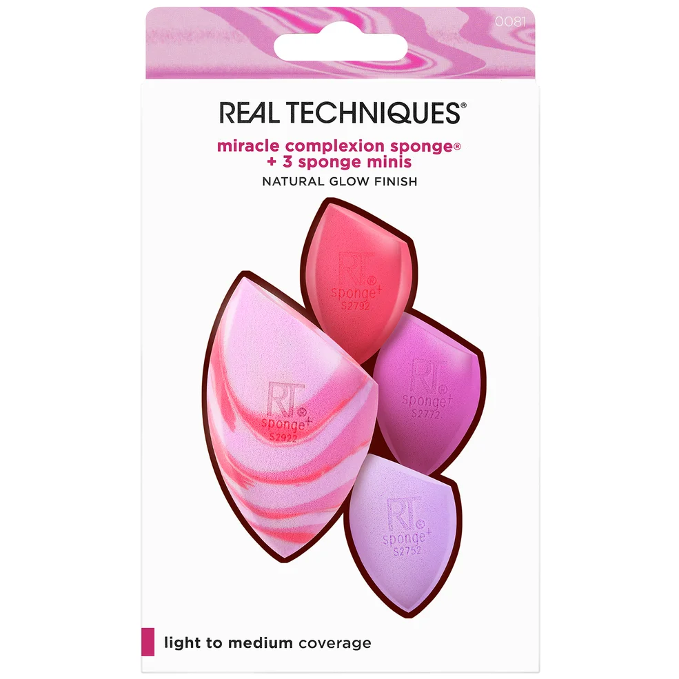 Real Techniques Berry Pop Miracle Complexion Sponge and Mini Sponges Set Image 1