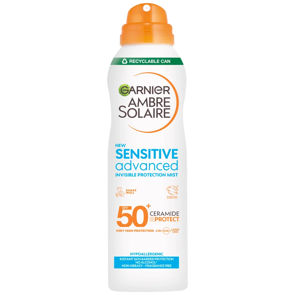 Garnier Ambre Solaire SPF 50+ Sensitive Advanced Dry Mist Sun Spray 150ml Image 1