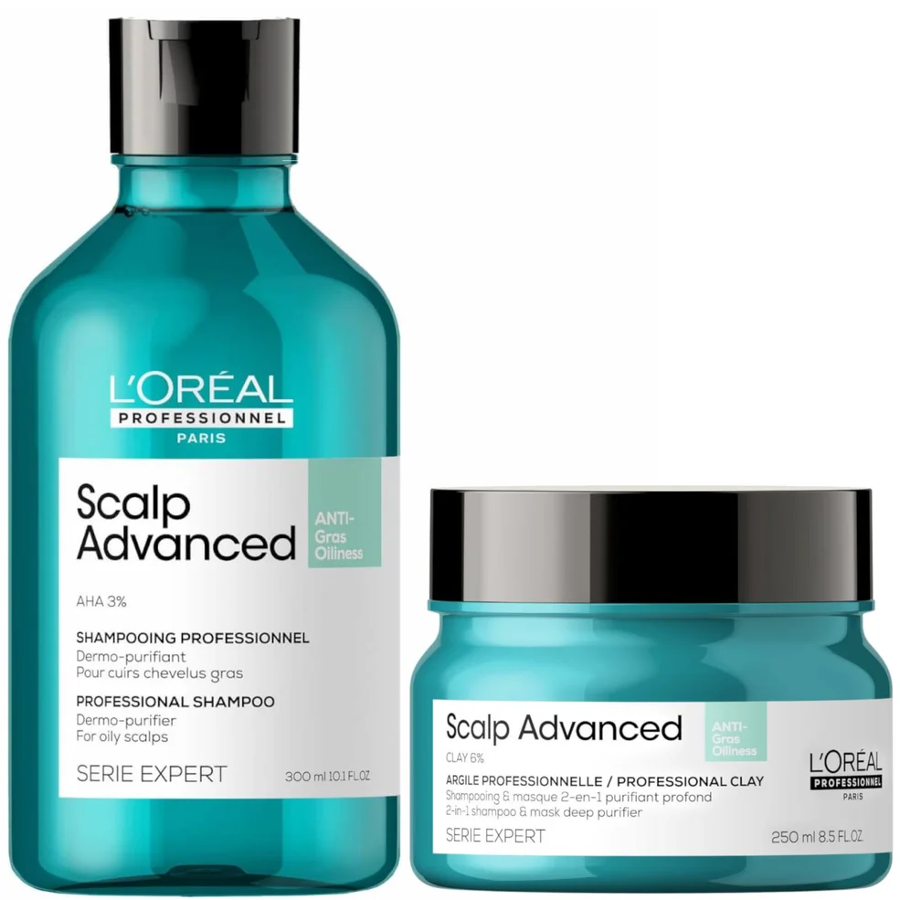 L'Oréal Professionnel Serié Expert Scalp Advanced Anti-Oiliness Hair Shampoo and Mask Duo Image 1