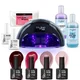 Mylee Black Convex Curing Lamp Kit with Gel Nail Polish Essentials Set