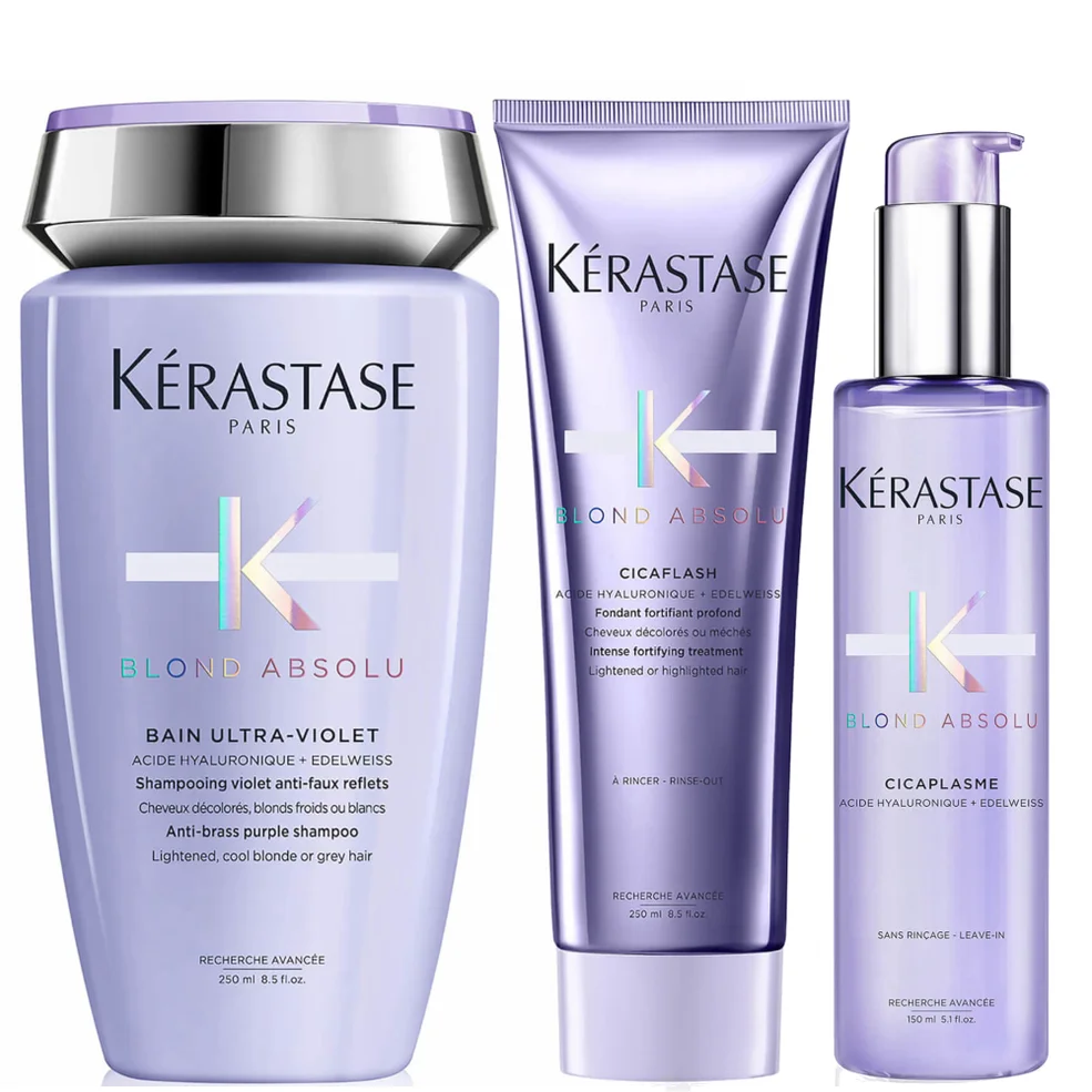 Kérastase Blond Absolu Ultraviolet Shampoo, Conditioner and Treatment Routine for Brightening Blonde Hair Image 1