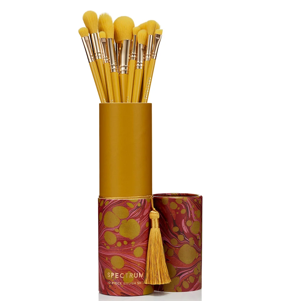 Spectrum Collections Golden Palm Marble 10 Piece Brush Set Image 1