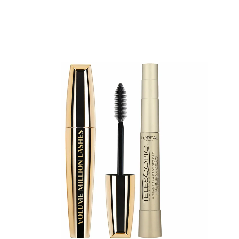 L'Oréal Paris Telescopic Mascara for More Length and Volume and Million Lashes Volume Mascara Bundle Image 1