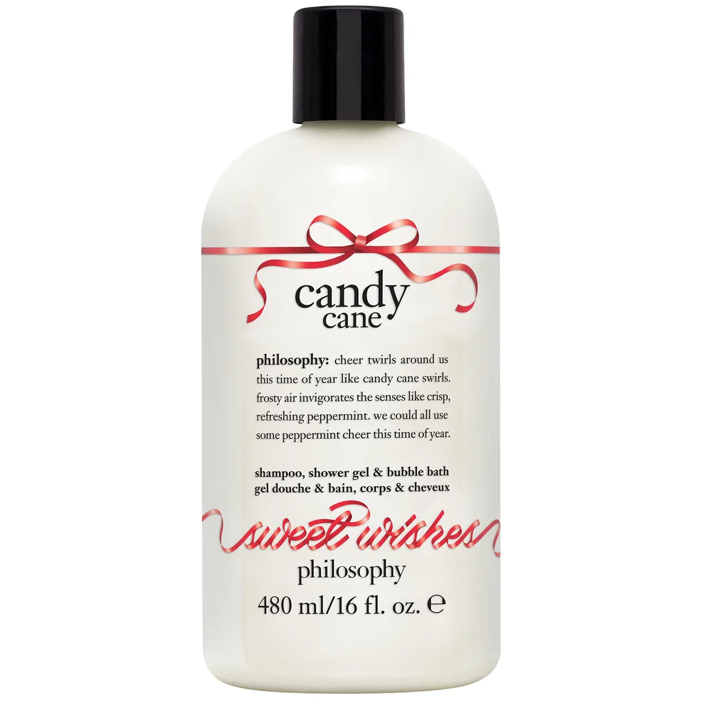 philosophy Christmas 2023 Candy Cane Shower Gel and Bubble Bath 480ml Image 1