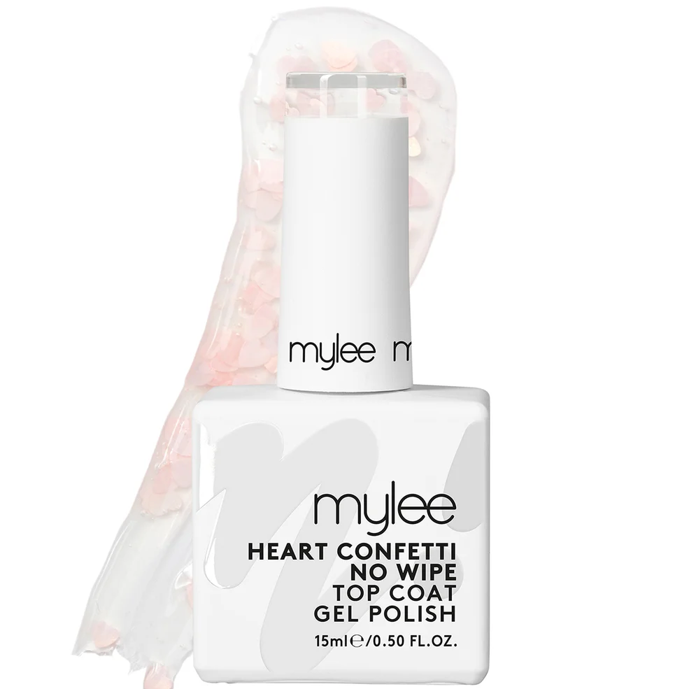 Mylee Gel Polish Heart Confetti No Wipe Top Coat - 15ml Image 1