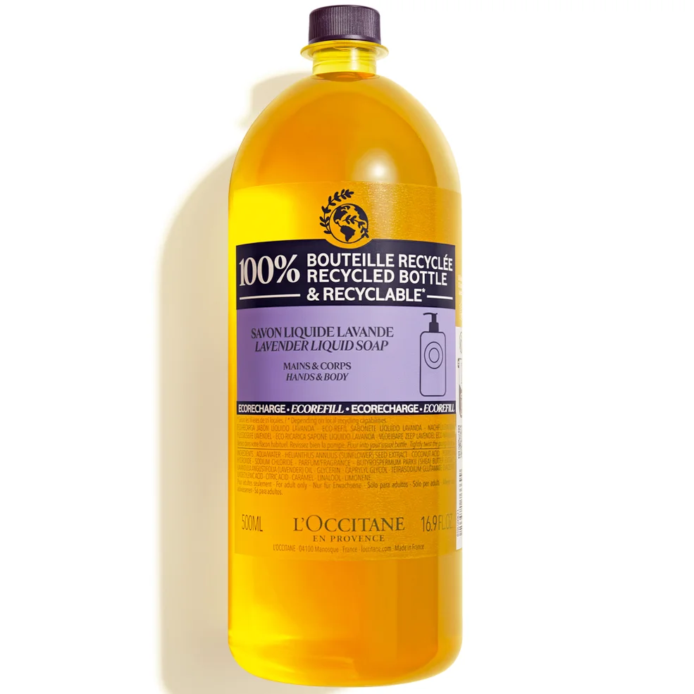 L'Occitane Shea Lavender Hands and Body Liquid Soap Eco Refill 500ml Image 1