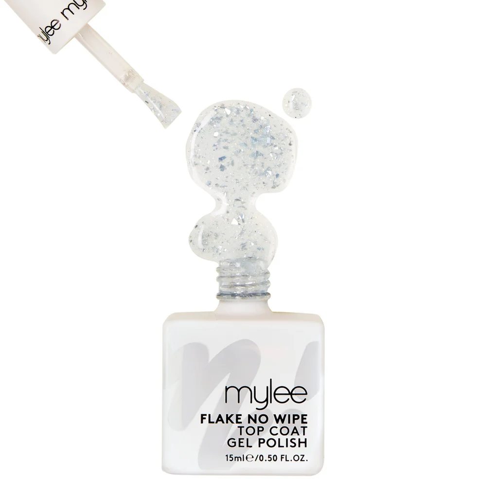 Mylee Gel Polish Silver Flake No Wipe Top Coat - 15ml Image 1