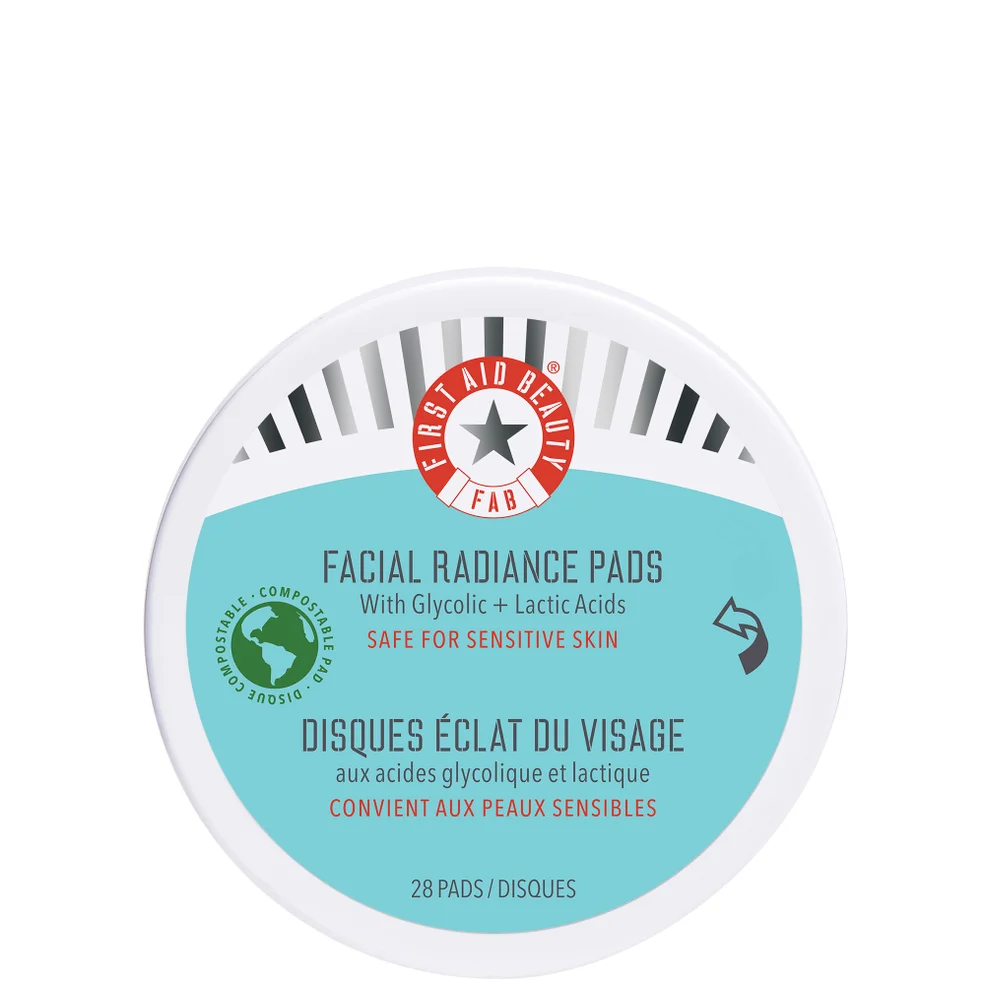 First Aid Beauty Facial Radiance Pads with Glycolic and Lactic Acids Travel Size Image 1