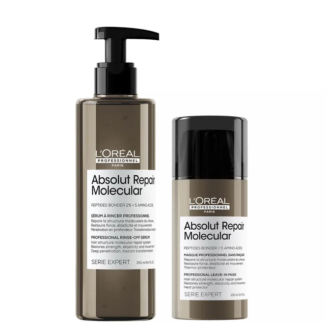 L'Oréal Professionnel Absolut Repair Molecular Rinse Off Serum Treatment Conditioner 250ml & Leave in Mask 100ml