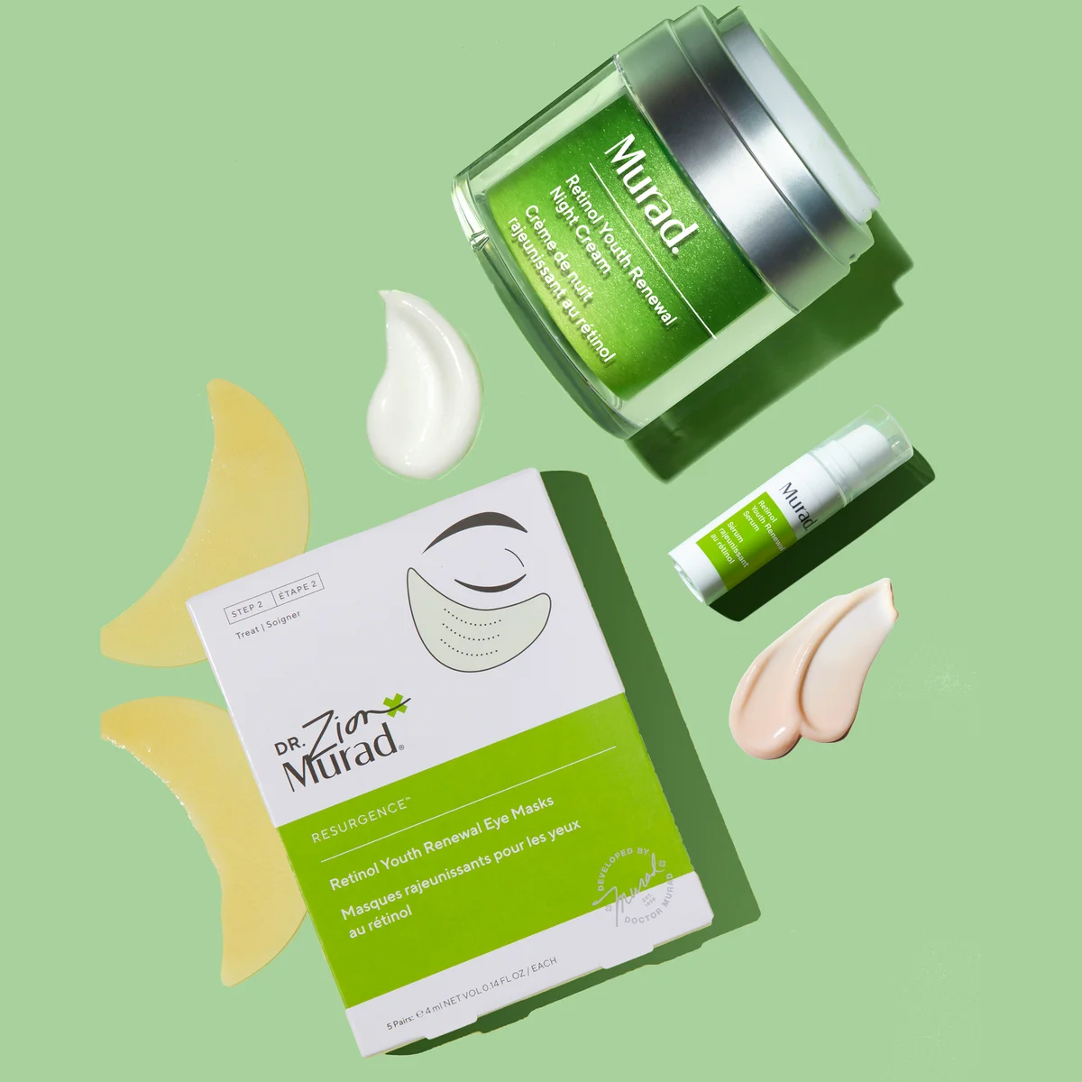 Murad Retinol To Go 4-Piece Travel Set: Cleanser, Serum, Eye Serum, Night Cream