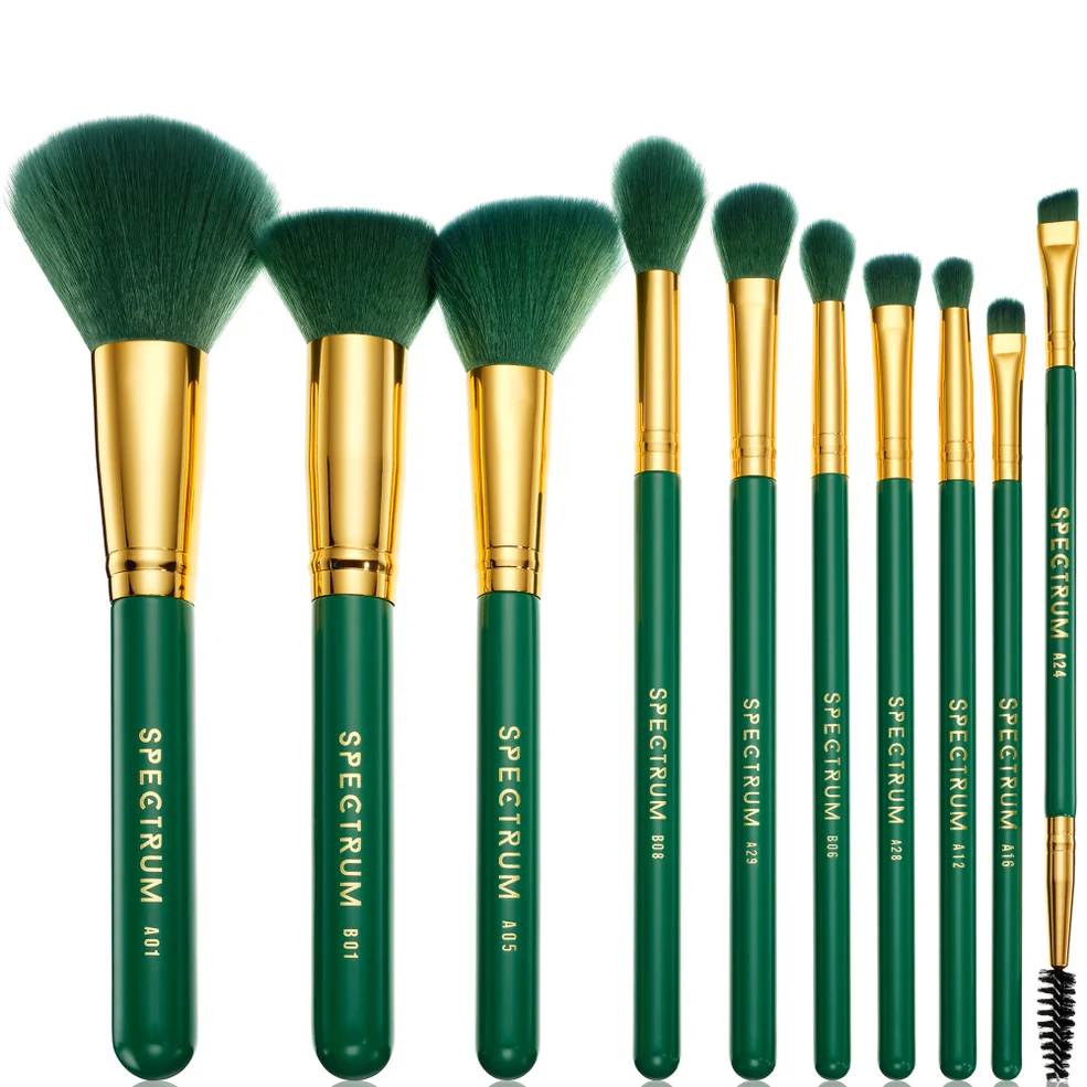 Spectrum Malachite 10 Piece Malachite Green Makeup Brush Set Image 1