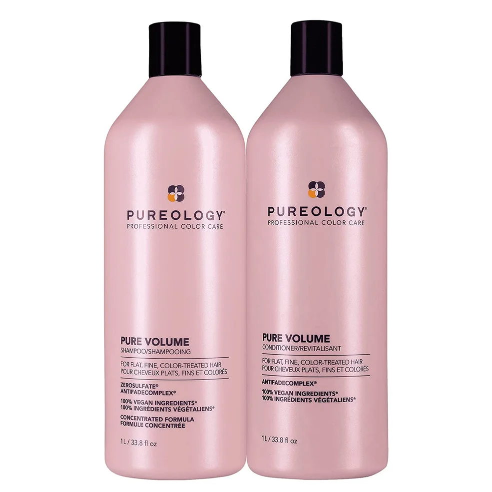Pureology Pure Volume Shampoo and Conditioner Routine For Flat, Fine, Colour Treated Hair 1000ml Image 1