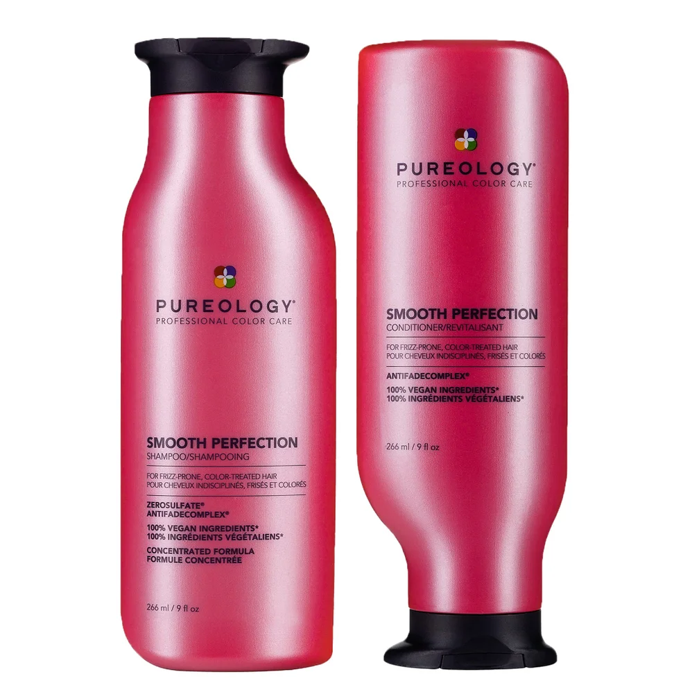 Pureology Smooth Perfection Shampoo and Conditioner Routine For Frizz Prone, Colour Treated Hair 266ml Image 1
