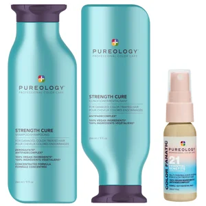 Pureology Strength Cure Shampoo, Conditioner and Color Fanatic Mini Routine for Coloured Hair - undefined undefined