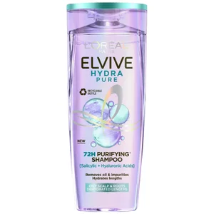 L'Oréal Paris Elvive Hydra Pure 72h Purifying Shampoo with Hyaluronic and Salicylic Acids 500ml - undefined undefined