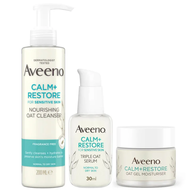Aveeno Face Calm and Restore Morning Nourish Routine (Worth £39)