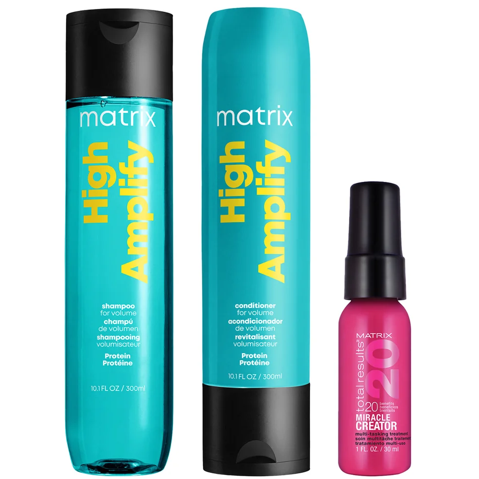 Matrix High Amplify Shampoo 300ml, Conditioner 300ml + Mini Miracle Creator 30ml Bundle For Fine and Flat Hair (Worth £27.30) Image 1