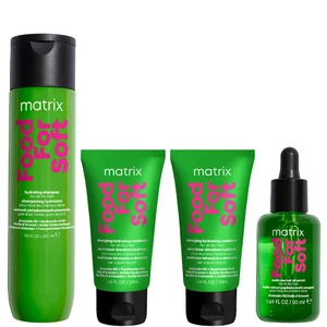 Matrix Food for Soft Shampoo 300ml, Hair Oil 50ml + 2x 50ml Mini Conditioners With Hyaluronic Acid For Dry Hair (Worth £40.82) - undefined undefined