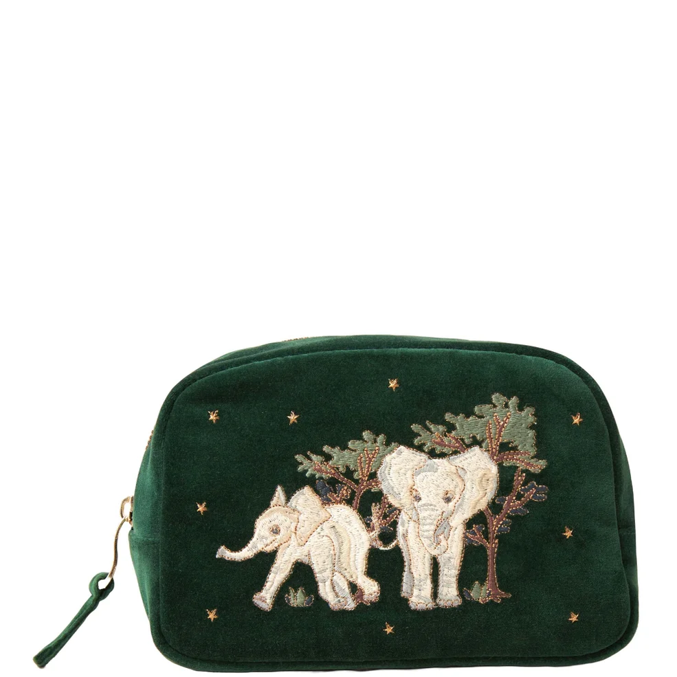Elizabeth Scarlett Baby Elephant Conservation Forest Velvet Cosmetics Bag | LOOKFANTASTIC Elizabeth Scarlett Baby Elephant Conservation Forest Velvet Cosmetics Bag | LOOKFANTASTIC