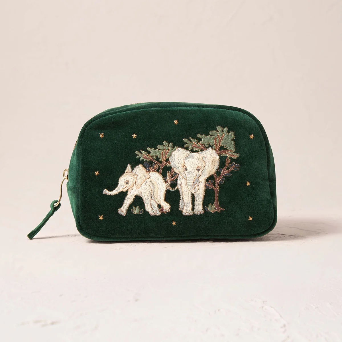 Elizabeth Scarlett Baby Elephant Conservation Forest Velvet Cosmetics Bag | LOOKFANTASTIC Elizabeth Scarlett Baby Elephant Conservation Forest Velvet Cosmetics Bag | LOOKFANTASTIC