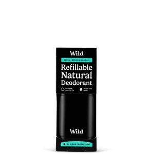 Wild Men's Fresh Cotton and Sea Salt Deodorant in Black Case 40g - Option Black